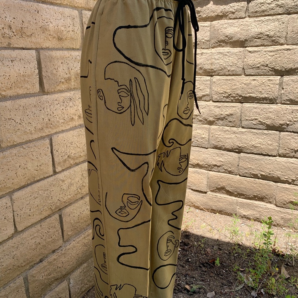 Hand painted canvas pants